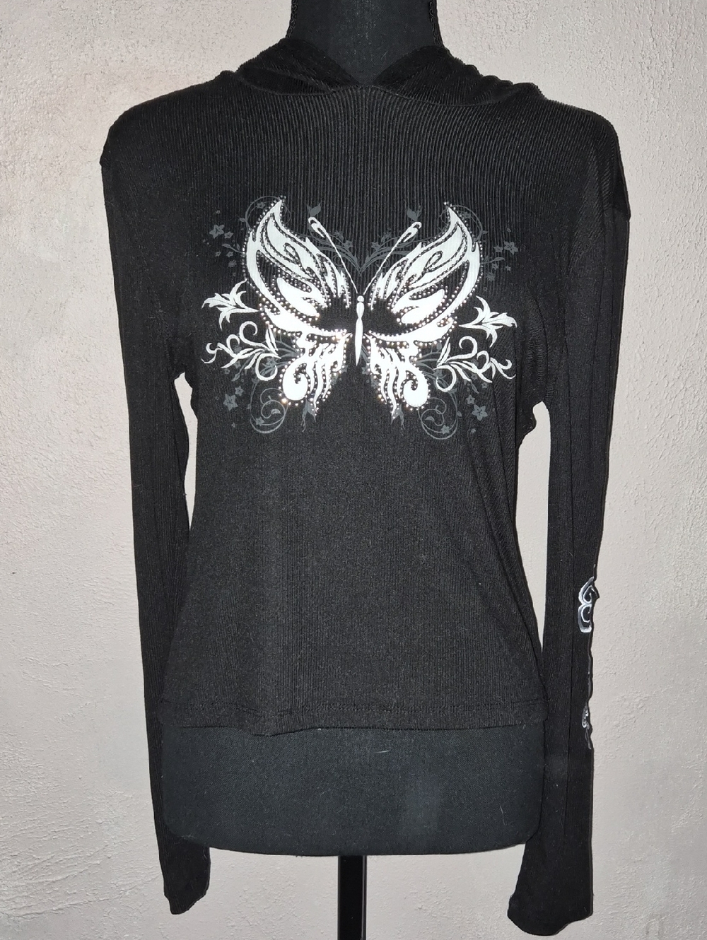 🩷Black Butterfly Graphic Hoodie Top